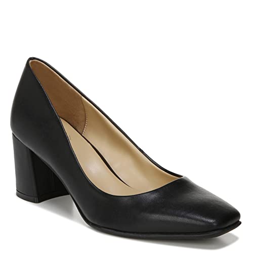 Naturalizer Womens Warner Square Toe Block Heel Pump,Black Smooth,5 - Image 2