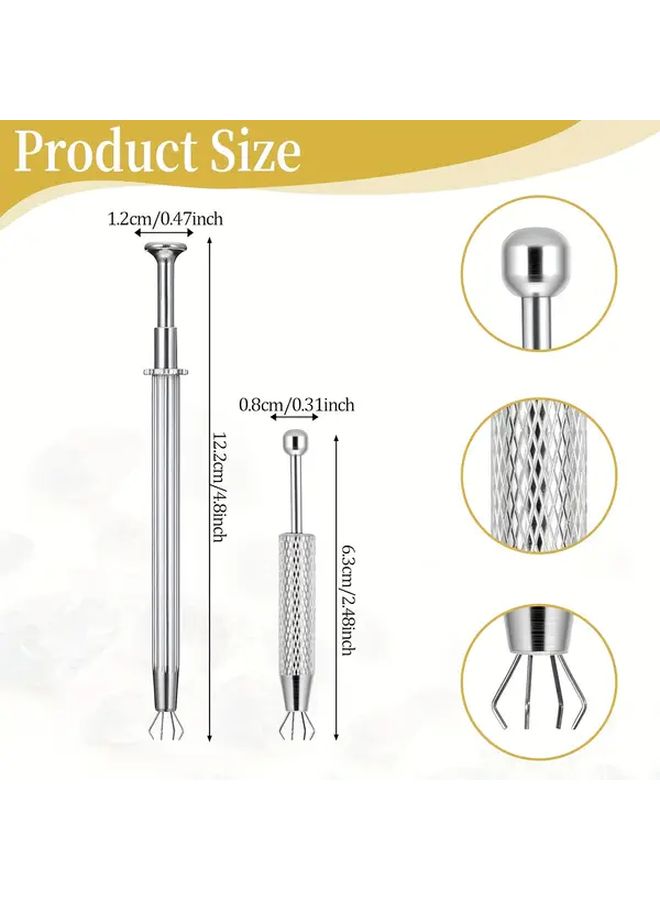 Precision Anti Slip Fork Tip Tweezers Set Long and Short Styles 2pcs for Jewelry Electronics - Image 3