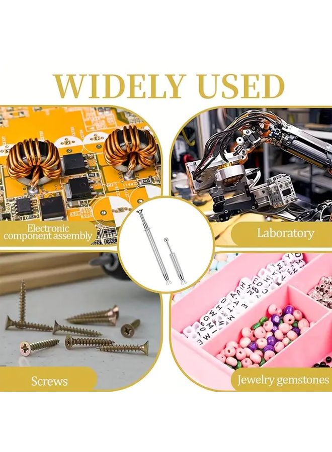 Precision Anti Slip Fork Tip Tweezers Set Long and Short Styles 2pcs for Jewelry Electronics - Image 5