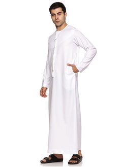 U.S. ELK U.S. ELK Men's Long Sleeve Emirati Kandura | Islamic Dishdasha Jubba for Men | Muslim Robe for Comfort, Style, and Tradition | Islamic Clothing  - Image 2