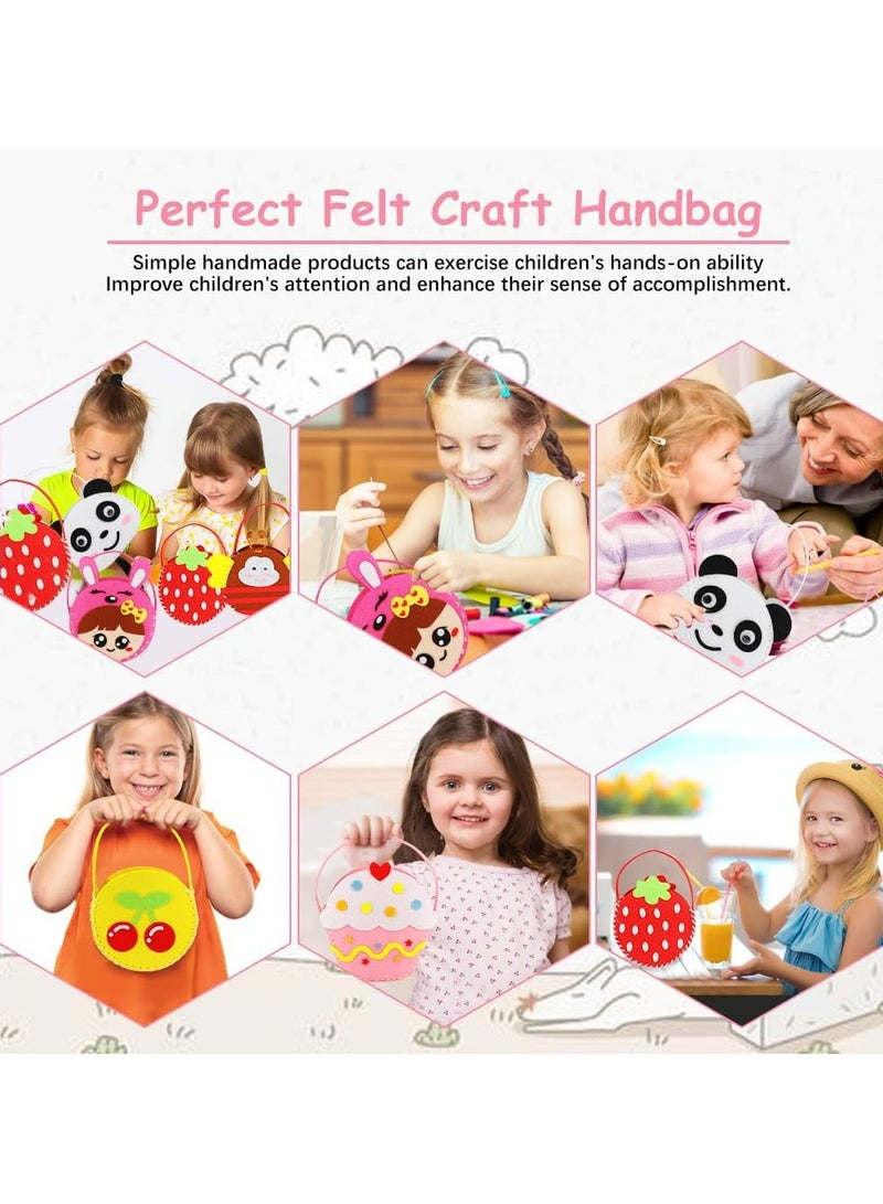 CMGTYYD 6 Pcs Sewing Kit for Kids, Preschool Educational Toys, Kids Sewing Kits of Girls Handbag DIY Children Sewing Crafts Handbag with Safety Needle & Harmless Felt, Toddler Arts and Crafts for Kids  - Image 4