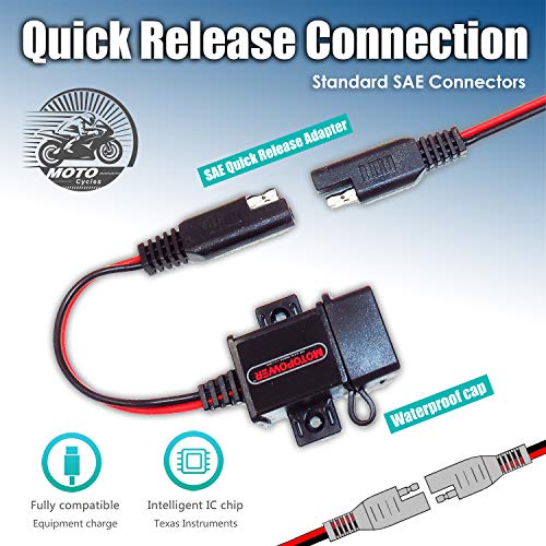 MOTOPOWER MP0609A 3.1Amp Motorcycle USB Port Kit SAE to USB Adapter On Motorcycle - Image 5