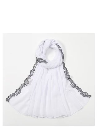 Fashion Chiffon Lace Flower Hijab - White - pzsku/Z5CD299EB91D1BF387403Z/45/_/1735024335/bc3221be-12dd-46e1-9f78-a79f65997f16