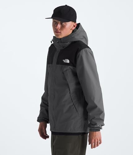 THE NORTH FACE جاكيت أنطورا المقاوم للماء للرجال من ذا نورث فيس (مقاسات عادية وكبيرة) | معطف مطري مقاوم للرياح وماء، غطاء رأس قابل للتعديل 3 قطع، لؤلؤي مدخن/أسود TNF-NPF، كبير - Image 2