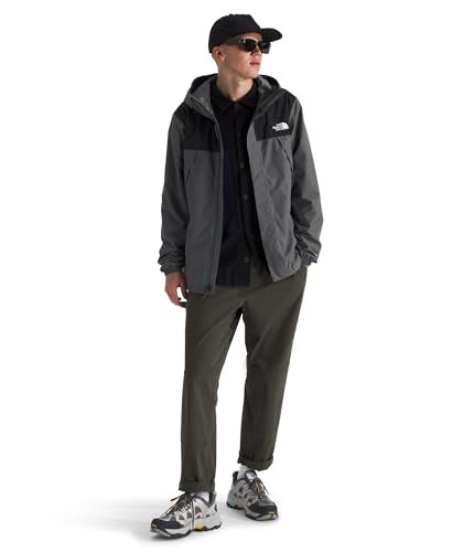 THE NORTH FACE جاكيت أنطورا المقاوم للماء للرجال من ذا نورث فيس (مقاسات عادية وكبيرة) | معطف مطري مقاوم للرياح وماء، غطاء رأس قابل للتعديل 3 قطع، لؤلؤي مدخن/أسود TNF-NPF، كبير - Image 4