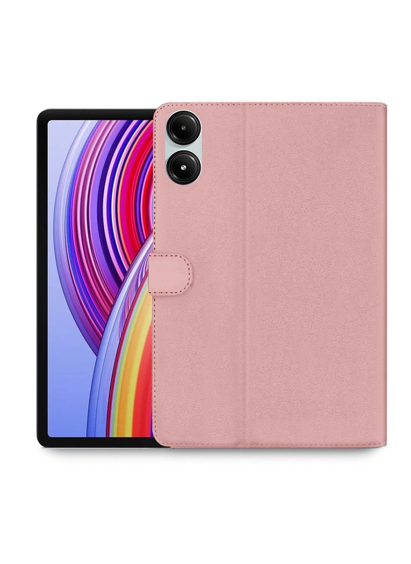 OMAKER - Premium Quality Leather Smart Flip Case Full Protective Cover With Magnetic Stand For Xiaomi Redmi Pad Pro 12.1 Inch 2024 – Rose Gold - Image 1