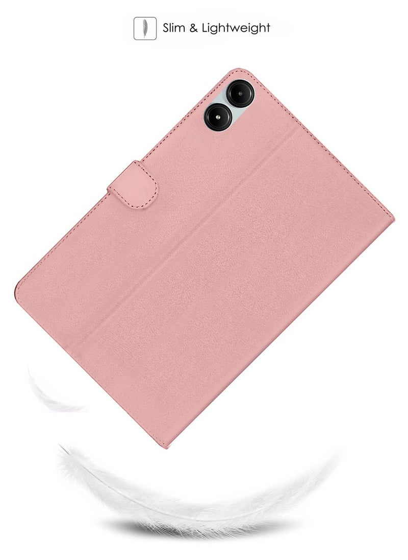 OMAKER - Premium Quality Leather Smart Flip Case Full Protective Cover With Magnetic Stand For Xiaomi Redmi Pad Pro 12.1 Inch 2024 – Rose Gold - Image 1