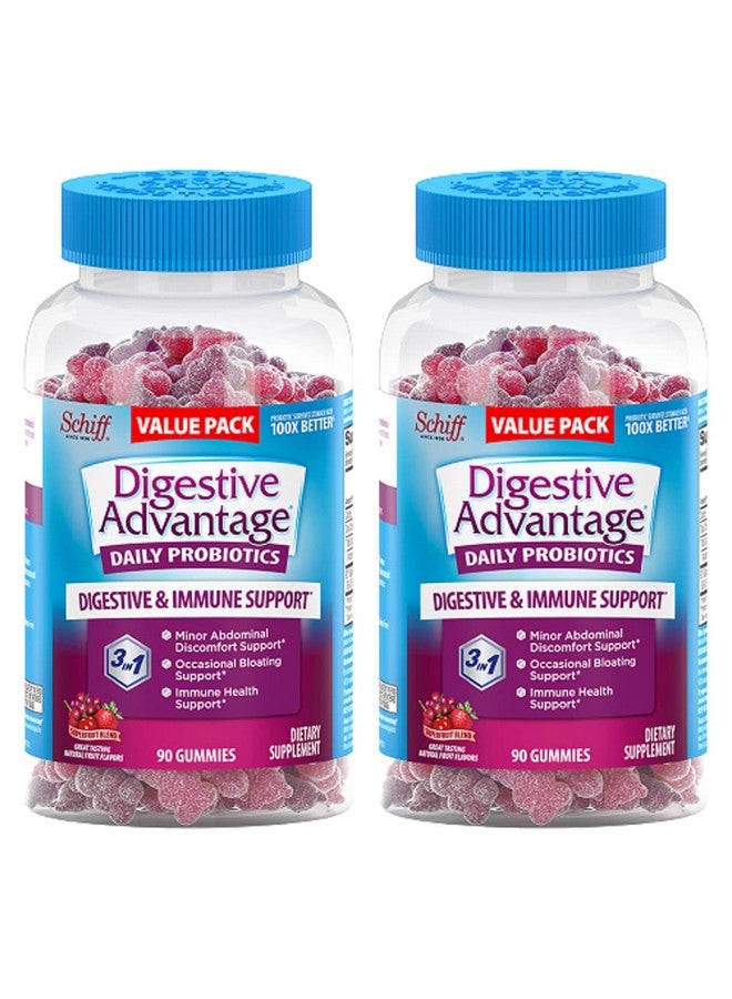 Digestive Advantage Probiotic Gummies For Digestive Health Daily Probiotics For Women & Men Support For Occasional Bloating Minor Abdominal Discomfort & Gut Health 2X90Ct Bottles Superfruit - Image 1