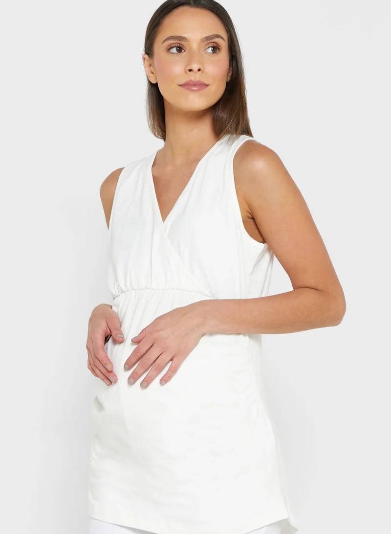dagi Surplice Neck Tank Top