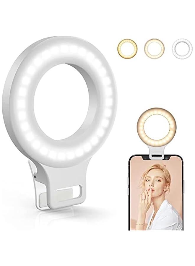 Clip on Ring Light,  Rechargeable 60 LED Selfie Ring Light for Phone, Laptop, Tablet (3 Models, 5 Level Brightness) - Image 1