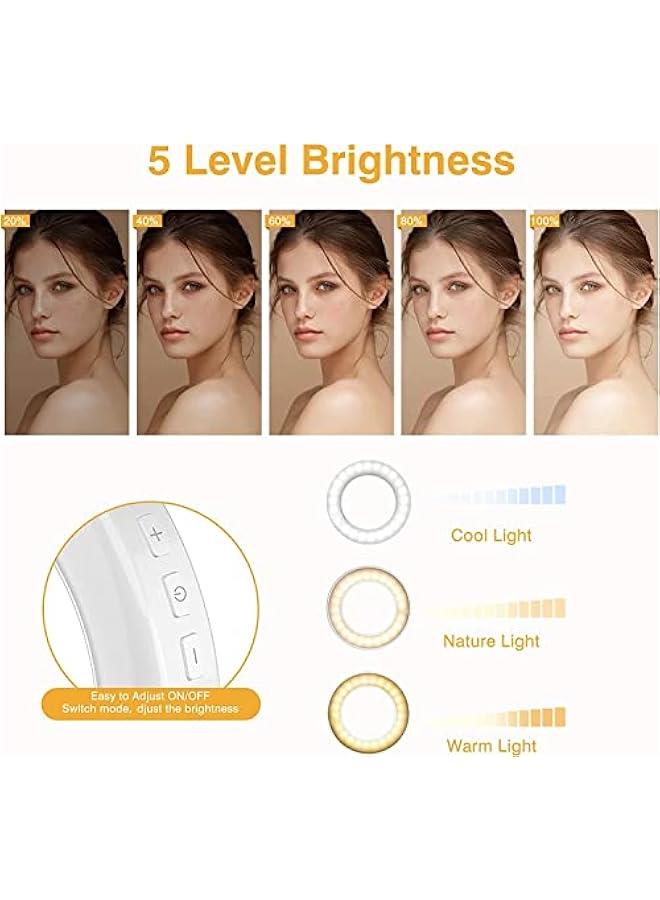 Clip on Ring Light,  Rechargeable 60 LED Selfie Ring Light for Phone, Laptop, Tablet (3 Models, 5 Level Brightness) - Image 4