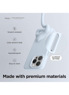 Elago Magnetic Liquid Silicone for iPhone 15 Pro MAX Case Cover with MagSafe Shockproof - Light Blue  - Image 5
