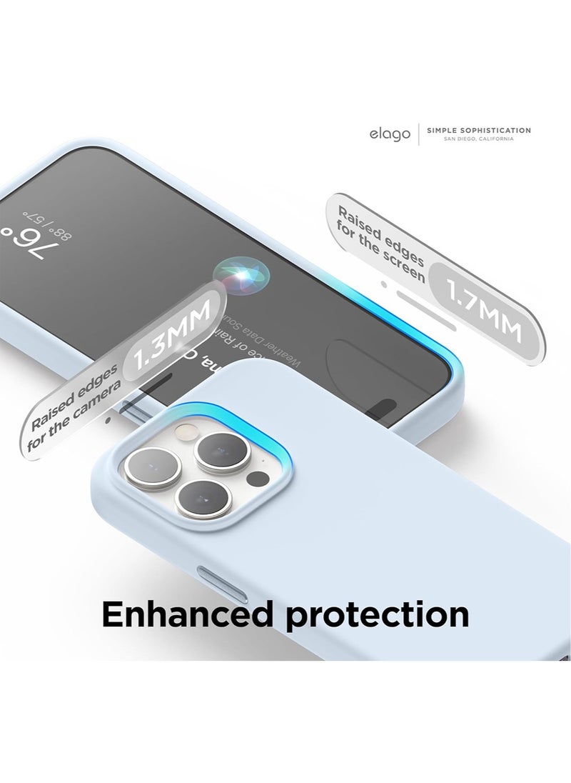 Elago - Magnetic Liquid Silicone for iPhone 15 Pro MAX Case Cover with MagSafe Shockproof - Light Blue - Image 1
