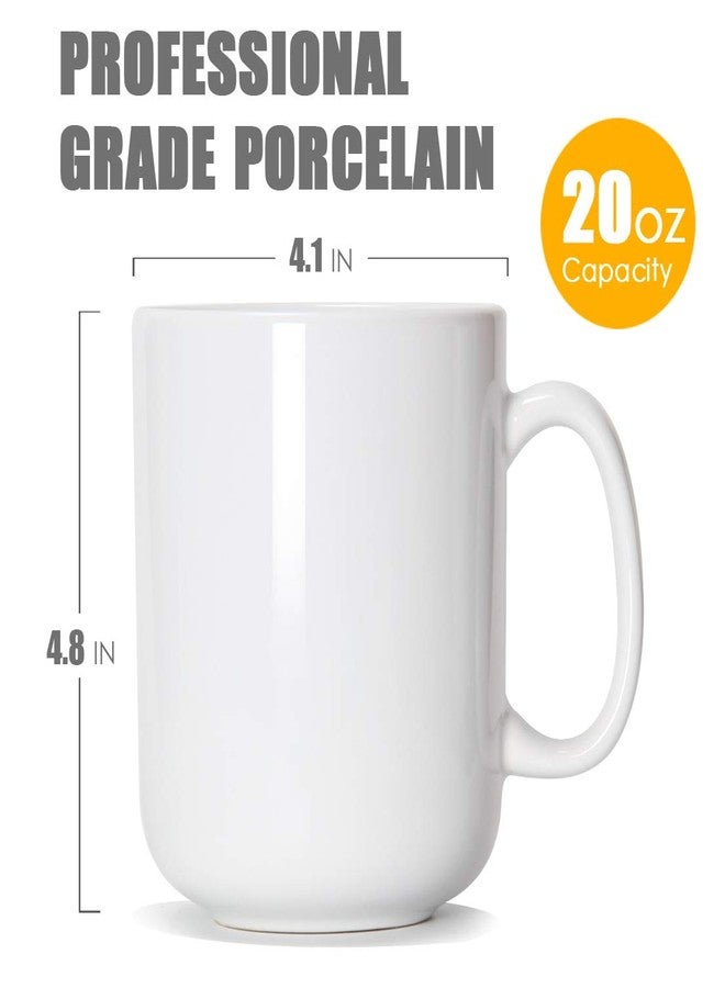 Smilatte 20 OZ Large Coffee Mug, M016 Plain Ceramic Boss Big Tea Cup with Handle for Dad Men, White - Image 3