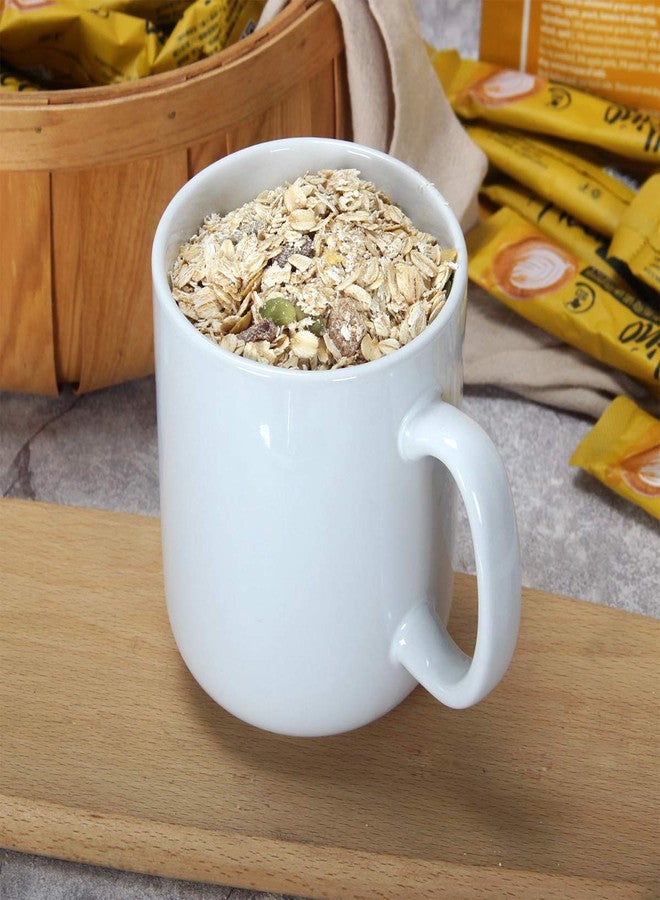 Smilatte 20 OZ Large Coffee Mug, M016 Plain Ceramic Boss Big Tea Cup with Handle for Dad Men, White - Image 2