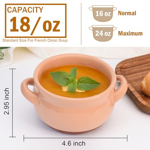 Vumdua French Onion Soup Bowls, 16 oz French Onion Soup Crocks with Handles for Chilli, Cereal, Cereal, Pot Pies, Oven, Broil & Dishwasher Safe, Multicolor, Set of 4 - Image 3