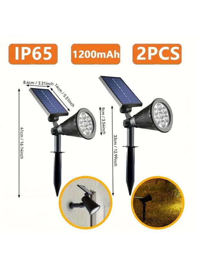 2PCS RGB Solar Outdoor Spot Lights Auto On Off Timer 7 LED Modes Adjustable Beam Landscape Lighting - Image 3
