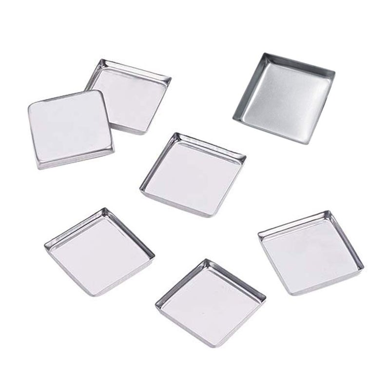lasenersm 30 Pieces Empty Square Metal Tin Palette Pans Empty Square Metal Pans Cosmetic Eyeshadow Pans for Eyeshadow Palette Magnetic Makeup Palette 26mm Wide 35mm Height