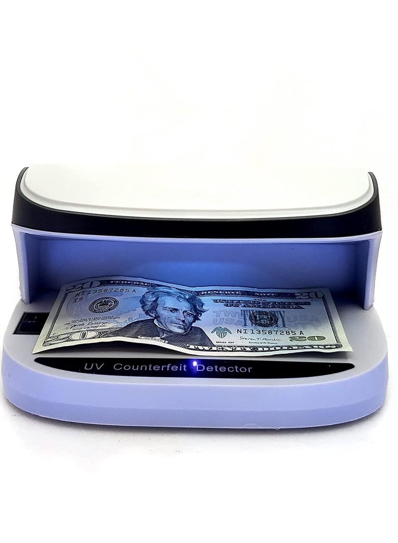 UV Counterfeit Bill Money Detector, Small Footprint, Portable, Rechargeable, Lightweight, Bills Credit Cards Banknote Passports IDs All Currencies, Auto ON/Off, LED Light Currency Check - Image 1