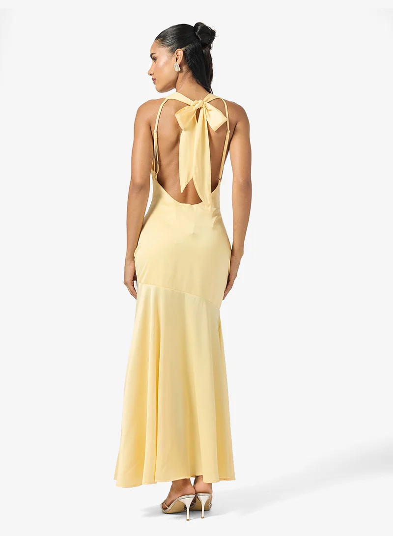 Ginger Halter Neck Satin Mermaid Dress