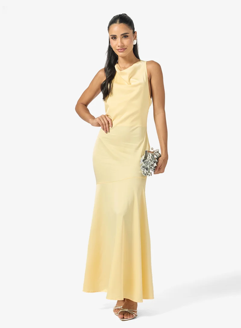 Ginger Halter Neck Satin Mermaid Dress