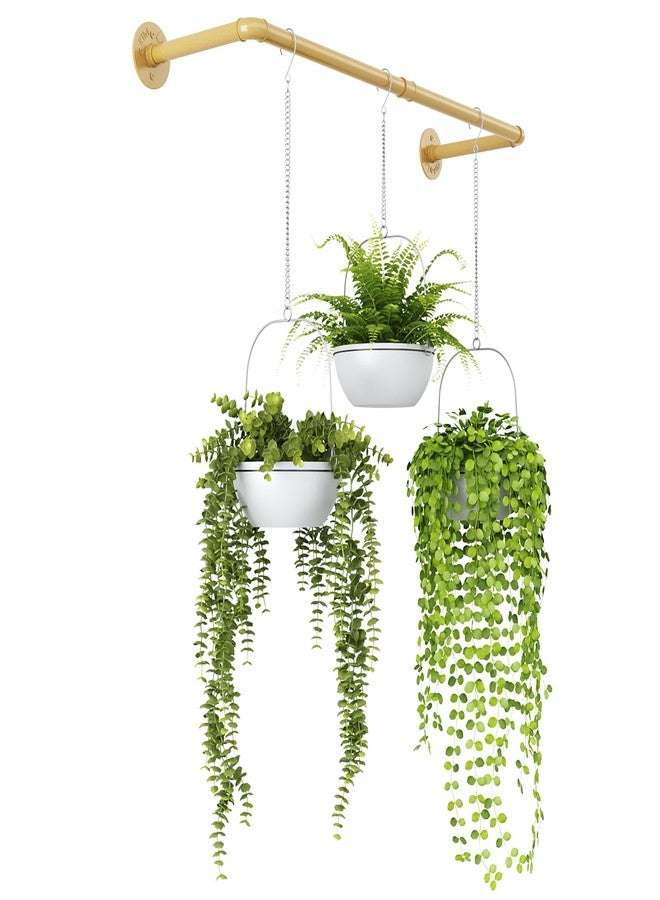 Bamworld Hanging Planters for Indoor Plants Plant Hanger Indoor Hanging Plant Rod 36.2in Window Plant Shelves Metal Rod Pot/Chains Not Included (Gold) - Image 1