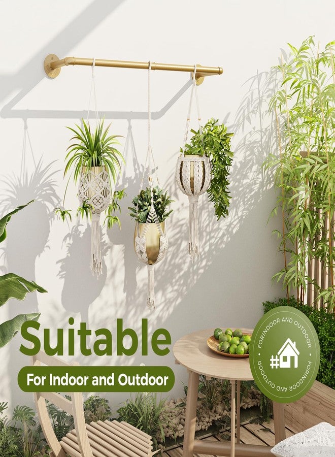 Bamworld Hanging Planters for Indoor Plants Plant Hanger Indoor Hanging Plant Rod 36.2in Window Plant Shelves Metal Rod Pot/Chains Not Included (Gold) - Image 4