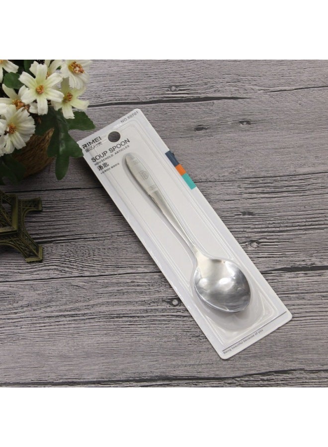 Japanese American Large, Medium And Small Single Pointed Spoon Non-Slip Stainless Steel Rice Spoon Children's Long Handle Household Spoon-Color:Japan-US 60505 (trumpet Tip) - Image 4