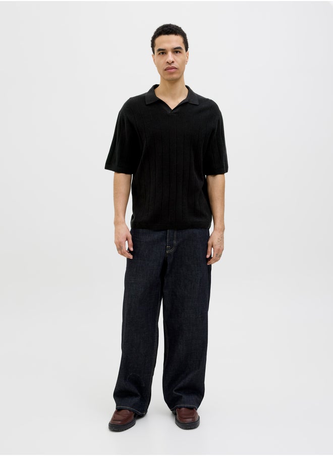 JACK & JONES Striped Textured Short Sleeve Polo Shirt  - Image 3