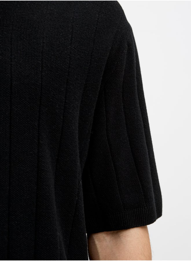 JACK & JONES Striped Textured Short Sleeve Polo Shirt  - Image 5
