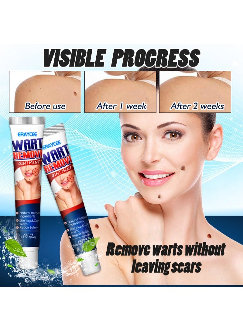ERAYCEE 2 Pieces Wart Remove Ointment，Natural Herbal Wart Removal Cream, Treatment Of Common Warts  - Image 3