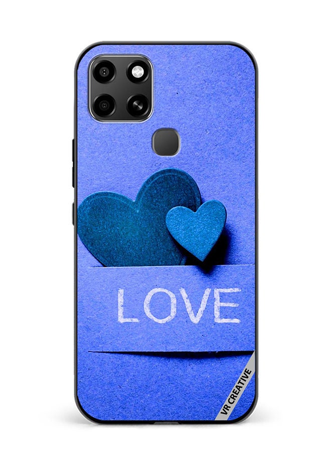 VR CREATIVE Protective Case Cover For Infinix Smart 6 Blue Love heart Design Multicolour - Image 1