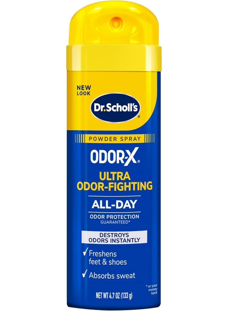 Dr. Scholl's OdorX Ultra Odor-Fighting Foot Spray Powder, Sweat & Odor Control, 4.7oz - Image 1
