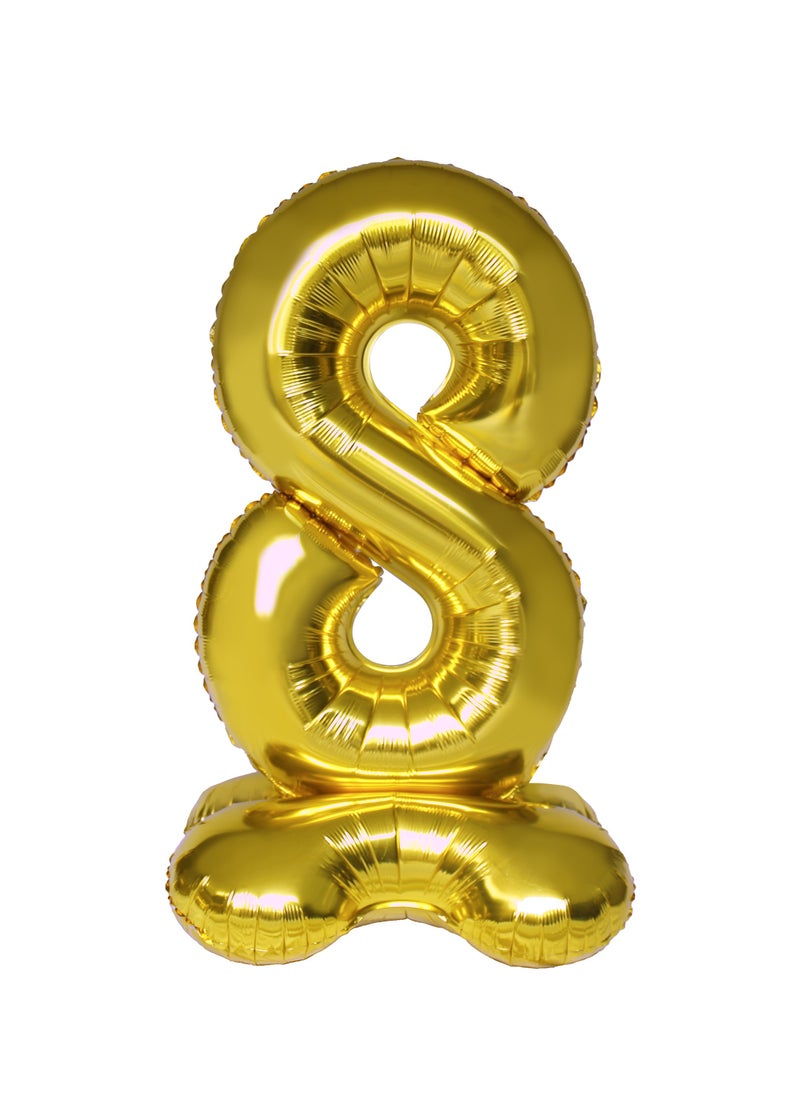 Party Zone Gold Stand Number Balloon 8 40'' 