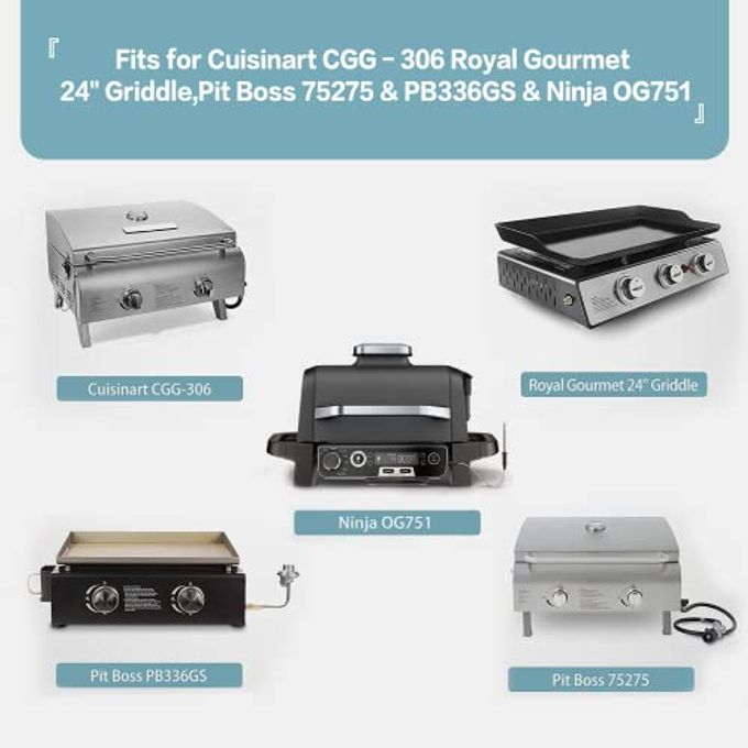 Shinestar 24 Inch Grill Cover for Cuisinart CGG-306 Chef's Style, Royal Gourmet 24" Griddle, Ninja OG751, Pit Boss 75275 & PB336GS and Most 2-Burner Portable Grills - Image 2
