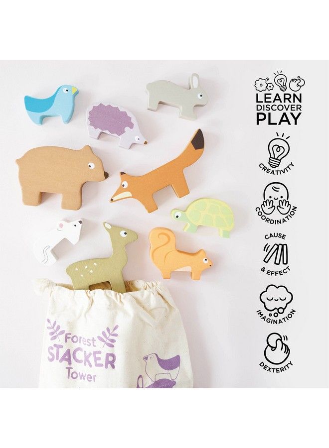 Le Toy Van Wooden Petilou Forest Stacker Puzzle & Bag Educational Balancing Activities Toy ; Great Gift For Kids And Toddlers ; Suitable For Age 18+ Months Old  - Image 4