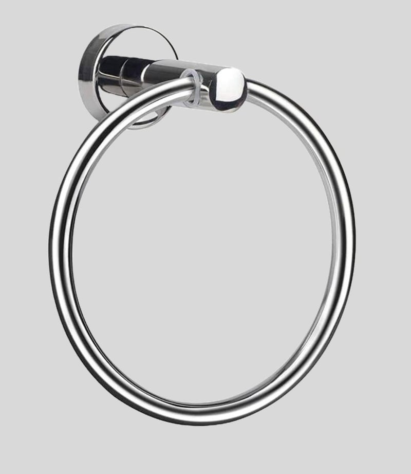 Compact Stainless Steel Finished Round Napkin Ring/Towel Ring/Napkin Holder/Towel Hanger/Towel Holder for Bathroom/Kitchen/Wash Basin (Silver)/ Bathroom Accesories  - Image 1
