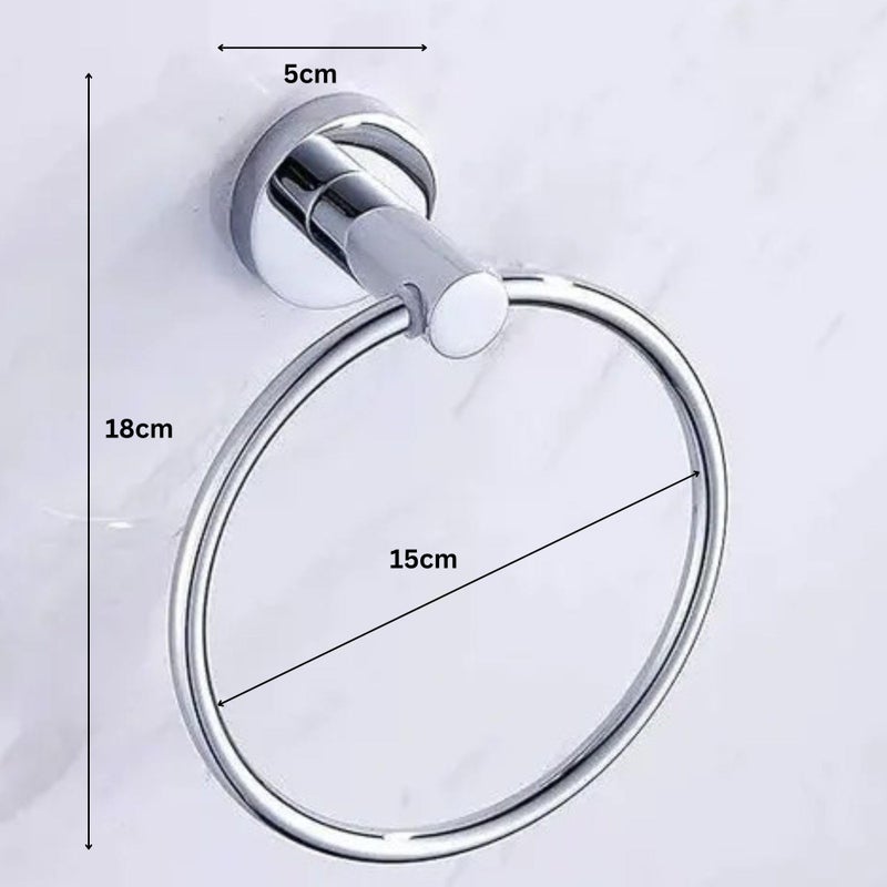 Compact Stainless Steel Finished Round Napkin Ring/Towel Ring/Napkin Holder/Towel Hanger/Towel Holder for Bathroom/Kitchen/Wash Basin (Silver)/ Bathroom Accesories  - Image 3
