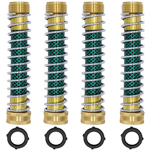 Lifynste Garden Hose Extension Adapter, Hose Kink Protector with Coil Spring, 4 Pack - Image 1