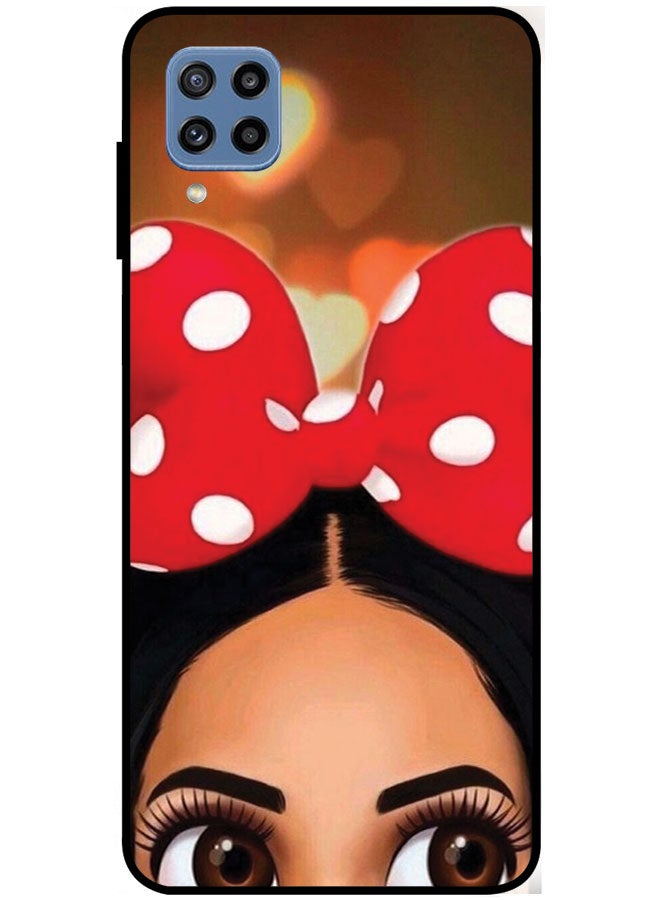 EYE CATCH Protective Case Cover For Samsung Galaxy M32 4G Smart Series Printed Protective Case Cover for Samsung Galaxy M32 4G Red Headband Girl - Image 1
