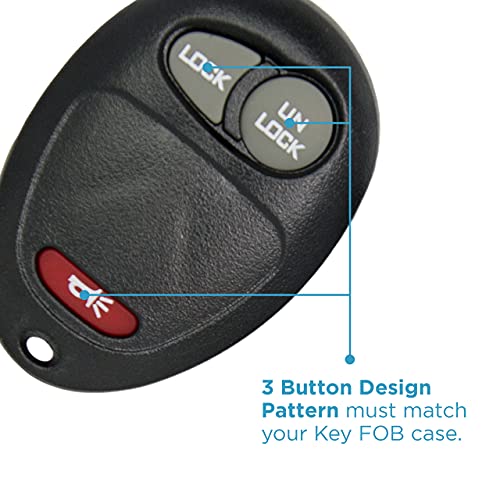 Keyless2Go Replacement for New Shell Case and 3 Button Pad for Remote Key Fob with FCC L2C0007T - Shell ONLY - Image 2