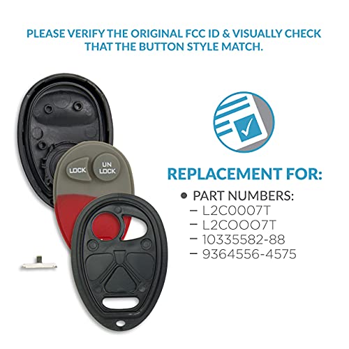Keyless2Go Replacement for New Shell Case and 3 Button Pad for Remote Key Fob with FCC L2C0007T - Shell ONLY - Image 4