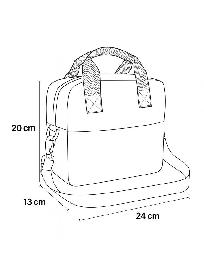 Toshionics Insulated Lunch Box Bag -  for Office, School, Work & Travel – Oxford Thermal Cooler Tote with Handle & 110 cm Strap – Zippered Food Storage Box with Front Pocket – Compact, Reusable & Lightweight – Size 24x13x20 cm – 6.2L Capacity - Image 5