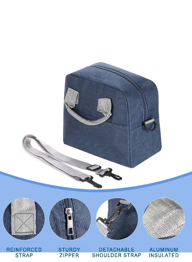 Toshionics Insulated Lunch Box Bag -  for Office, School, Work & Travel – Oxford Thermal Cooler Tote with Handle & 110 cm Strap – Zippered Food Storage Box with Front Pocket – Compact, Reusable & Lightweight – Size 24x13x20 cm – 6.2L Capacity - Image 4