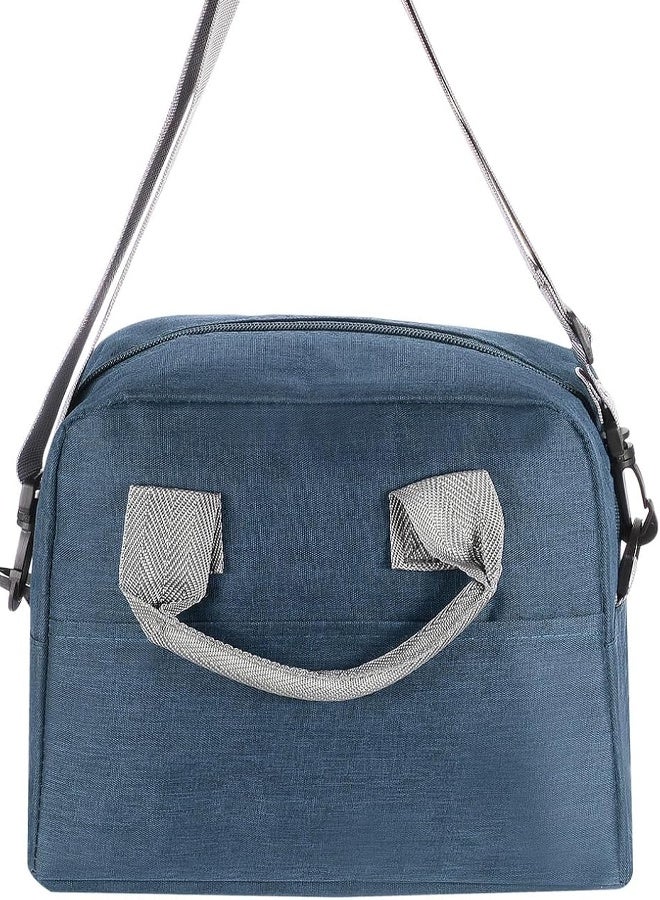 Toshionics Insulated Lunch Box Bag -  for Office, School, Work & Travel – Oxford Thermal Cooler Tote with Handle & 110 cm Strap – Zippered Food Storage Box with Front Pocket – Compact, Reusable & Lightweight – Size 24x13x20 cm – 6.2L Capacity - Image 3