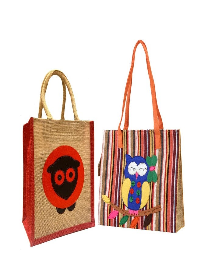 ENSAC Eco Friendly Multipurpose Jute Handbag/Shopping Bag's For women & Men's (Pack of 2)-22 - Image 1