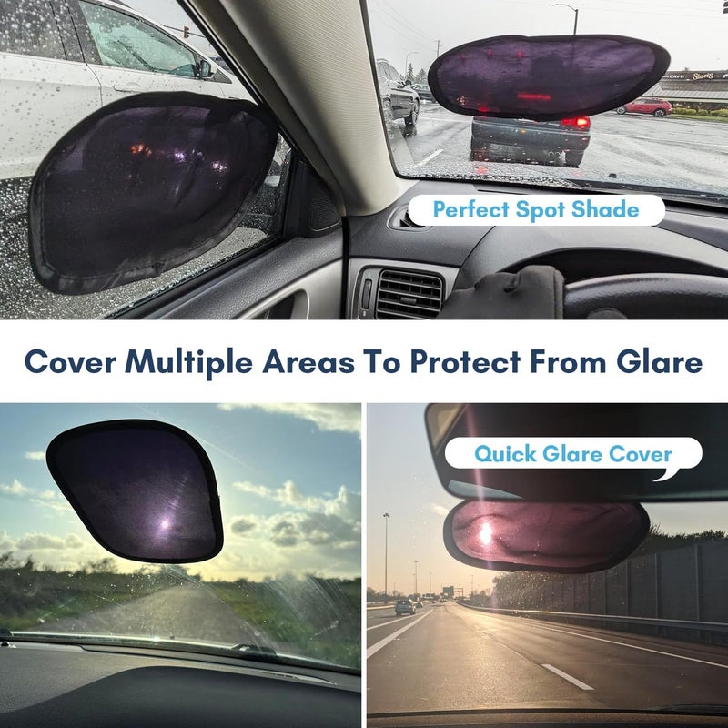 2win2buy Miniature Static Cling Car Window Shades, Removable Tint for Car Windshield Covers Blocks Sun Glare Patch Sun Screen Car Sun Shade for Side Window Baby, Driver Window Sunshade, Glare Visor 4 Pack - Image 2