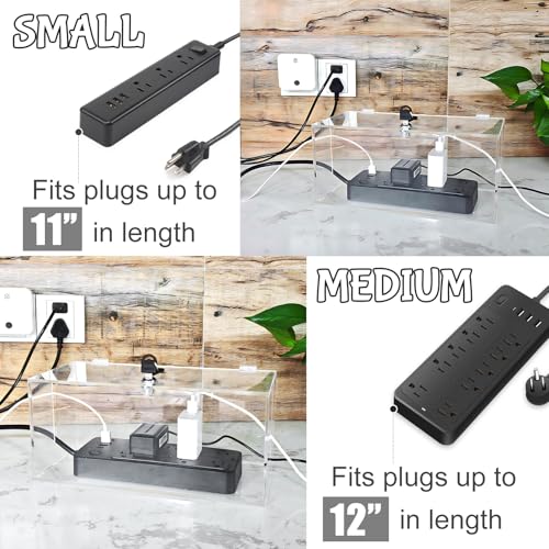 PILISPARK 2PC Acrylic Plug Organizer Upgrade,Cable Management Box with Lock,Cable Organizer Box for Surge Protector Power Strip,TV Computer,Cable Wires of Home,Office,Child and Pet Proof - Image 5