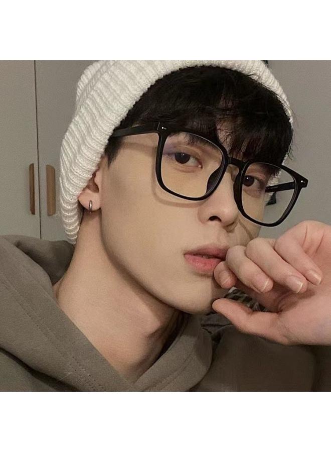 Generic Black Frame Glasses Men's Ultra-light And Elegant Frame Myopia Can Be Equipped With Degrees Big Face Frosted Plain Glasses Frame Trendy Women 