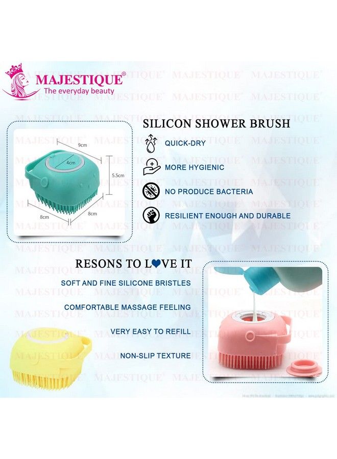MAJESTIQUE Silicone Brush For Body Easy Clean Exfoliating Body Brush Loofah Silicone Suitable For All Skin Types Perfect Rubber Scrubber For Bathing 80Ml Color May Vary - Image 4